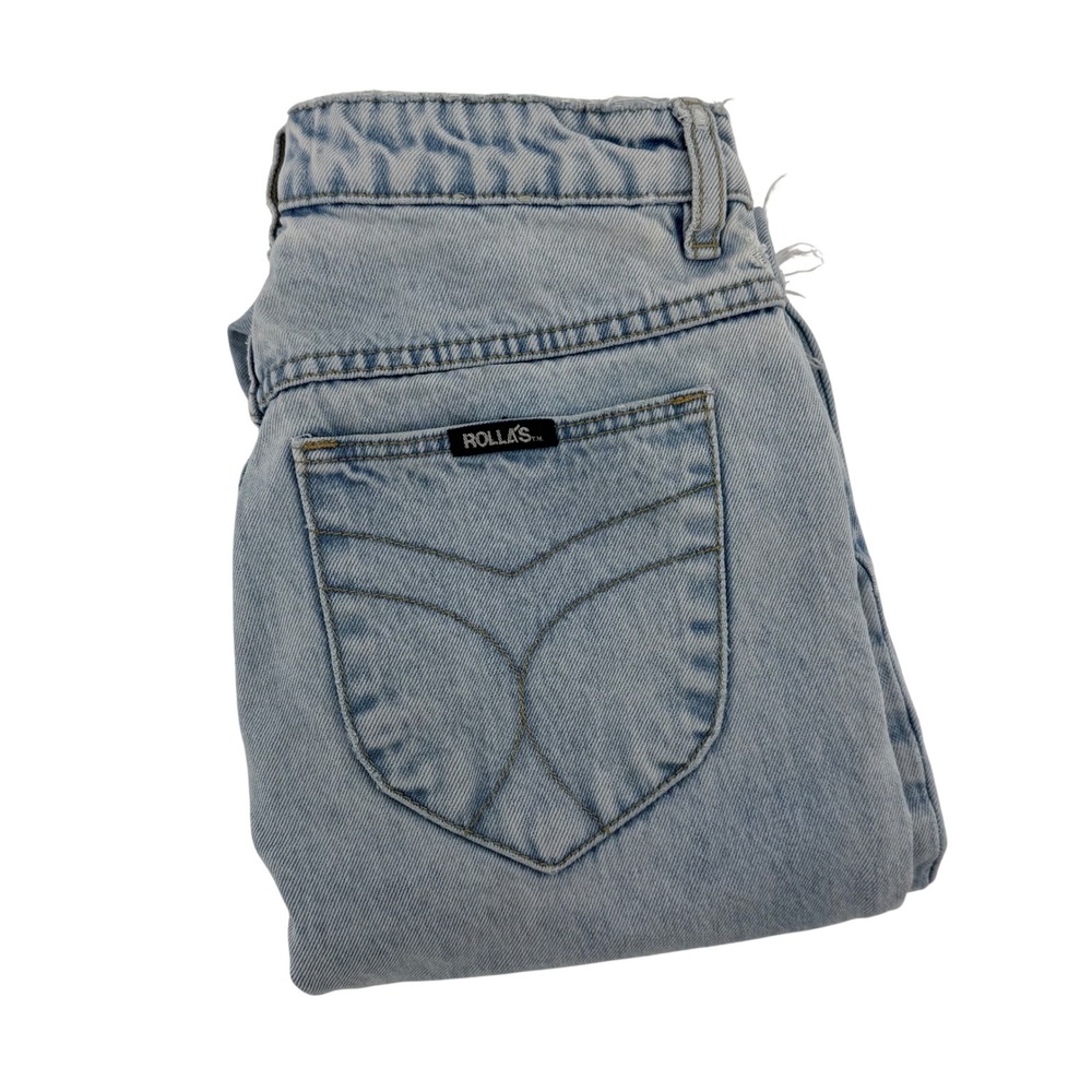 Rollas Original High Rise Straight Distressed Jeans Light Wash Size 26